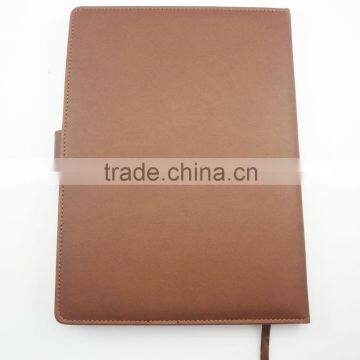Embossed Logo Dark Brown a4 Leather Diary With Magnetic Closure photo-2