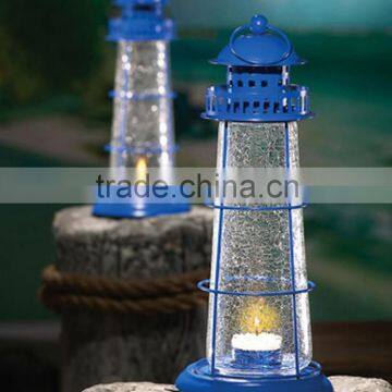 Resin/Glass Outdoor Resin Solar Lighthouse LED Light