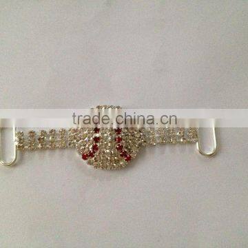 Stock hot selling Factory price baseball rhinestone connector for headband/hairwear(RC-2016)