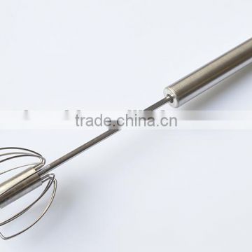 12" Stainless Steel Hand Push Whisk Egg-beater Milk Frother