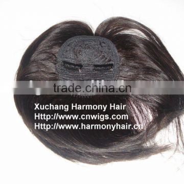 High quality remy clip brown hair bang pieces