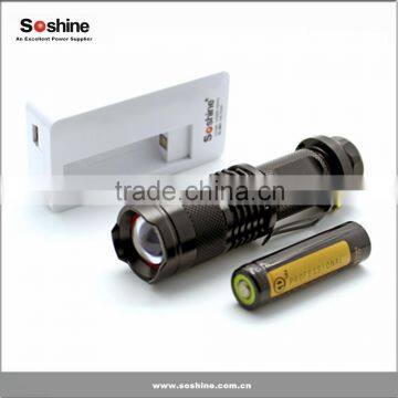 Soshine TC3 300lm Mini Led Flashlight Torch Adjustable Focus Zoom Light Lamp photo-3