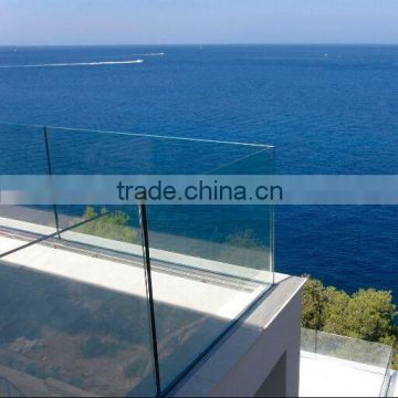 tempered frameless glass balustrade with EN12150, AS/NZS2208:1996, BS62061981