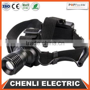 POPPAS T55 xpe 3W 3 AAA battery operated zoom adjustable ultra bright headlamp