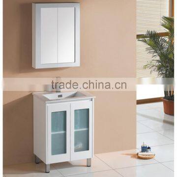 White lacquer modern white freestanding 59 inch bathroom vanity