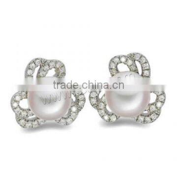 Sterling Silver Natural Pearl Stud Earring
