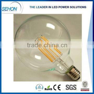 ce approval vintage long filament globe lamp g125 led filament e27 12w 10w bulbs