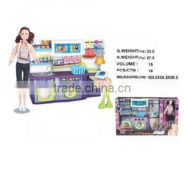 QF1082D FASHION WASHING MACHINE&DOLL W/LIGHT&MUSIC(INCULDING POWER)