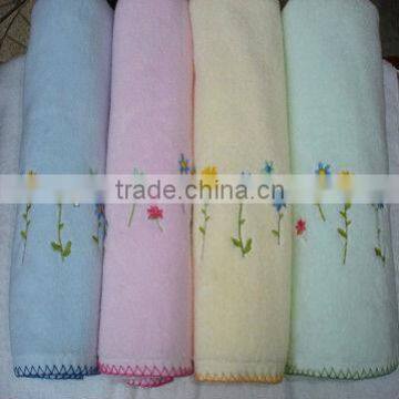 zero twist cotton yarn cotton towel with emboidery