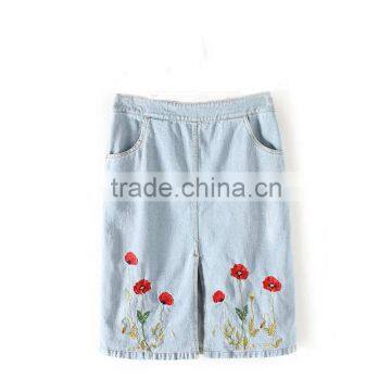 jeans manufacture china girls embroidery women's vintage Jean Skirts Pencil denim Skirt