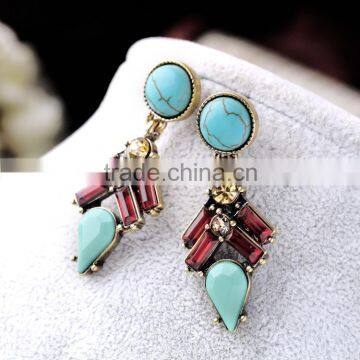 Natural Kallaite Turquoise Dangle Earrings, Designer Earrings for Cute Girls photo-2