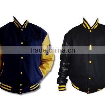 Wholesale USA school varsity jacket wool body , baseball jackets for men and women