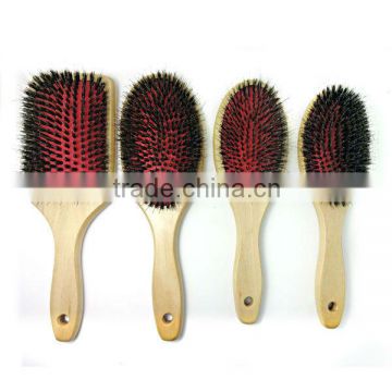 Bristle Mixes Nylon Massage Paddle Wooden Hair Brush