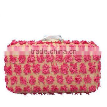 Tweed Woman's Bags, Red Lastest Style Box Evening Clutch Bags EV1127