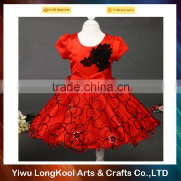 2016 Best selling cute girls princess tutu dress bright red wedding dress