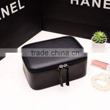 PU leather black cosmetic cases