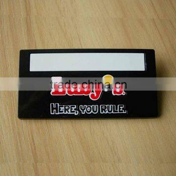 company brand writable hard PVC plastic name badge plate