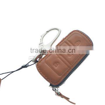 Car Genuine Leather Key Cover Case 3 Button Smart For Volkswagen VW Jetta MK6 Tiguan Passat Golf POLO CC 012 photo-5
