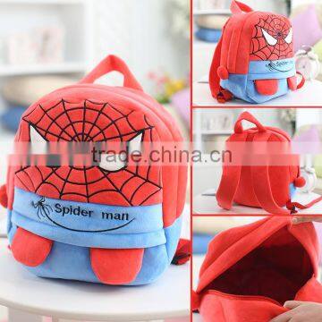 25*19cm(S)/35*28cm(L) lovely customzied red Spider Man plush animal cartoon backpack for children