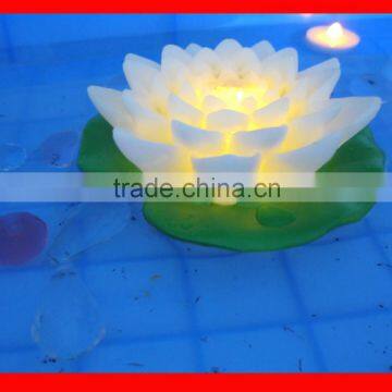 Plastic floating led lotus light with timer and remote control for decoration