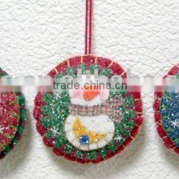 4" stitched snowman felt ornament