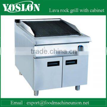 Lava rock grill with cabinet