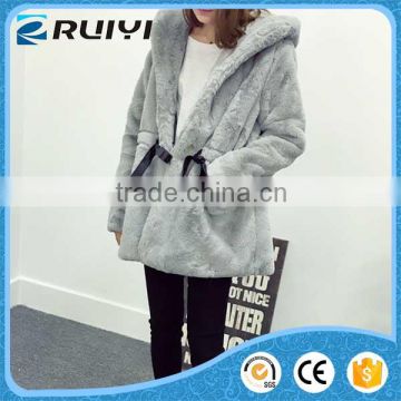 fashion korean style faux fur winter coat for young lady