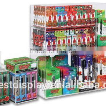 3 tiers clear e-liquid display case,e liquid display rack,acrylic e-liquid display with print logo