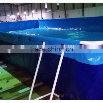 Metal Frame Square Blue Inflatable Swimming Pool, Inflatable Water Pool, Plastic Swimming Pool photo-2