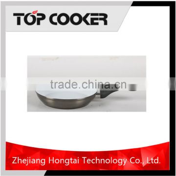 Forged aluminum ceramic compartment frying pan with induction bottom