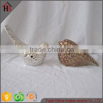 plating ceramic bird decoration small figurine craft