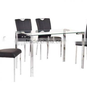 Fashional Glass dining set with 4 chairs kd