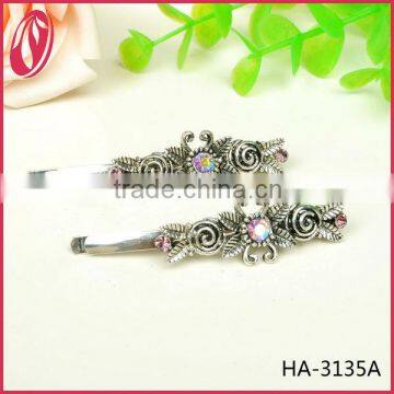 Korean antique metal rhinestone hairpins hair clip