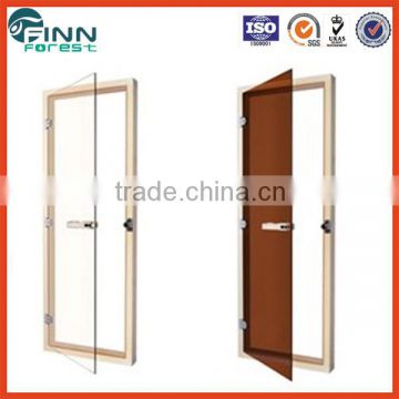 Size can customize colourless and dark brown steam sauna glass doors with aluminium and tempered glass sauna door