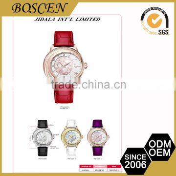 Top Quality Attractive Glass Mineral Stainless Steel Bell And Rose Quartz Watches
