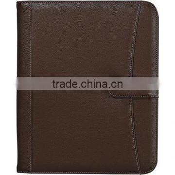 Pebble Grain Zippered Portfolio With Calculator