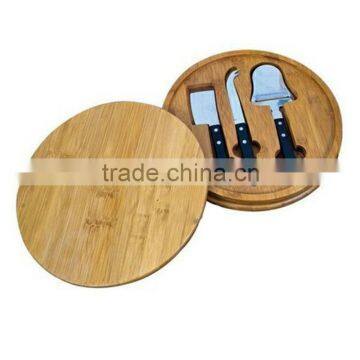 bamboo chopping board with different knife