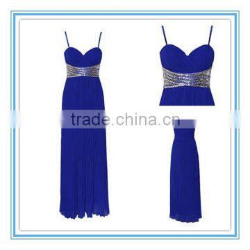 Spaghetti Strap Real pictures royal blue dress China Maternity Evening Dresses 2015(AC-1007)