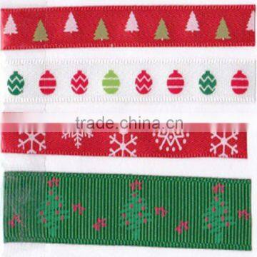 christmas printed grosgrain ribbon