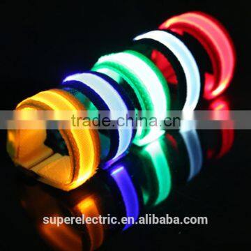 New design colorful luminous bracelets promotional flashlight led nylon wristband