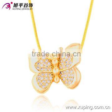 China Wholesale yellow gold plated butterfly charm pendant