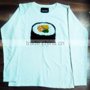 100% ORGANIC COTTON MENS T-SHIRT WITH APPLIQUE EMBROIDERY