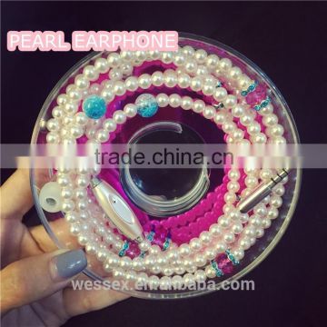 Fashion Pearl Earphone for universal mobile phone