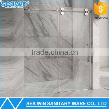 Bathroom Sanitary Ware Freestanding Corner Frameless 10mm Tempered Glass Sliding Shower Door Corner Shower Screen For Bath Tub