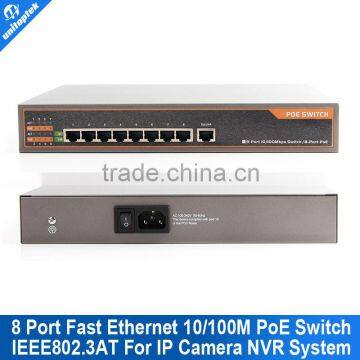 Max 300w For CCTV IP System Support IEEE 802.3AT 8CH Port POE Switch