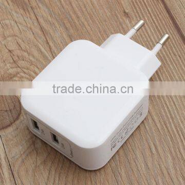 Quick Charger EU Plug daul USB Wall Adapter Home Charger Travel Charger For Iphone CE FCC