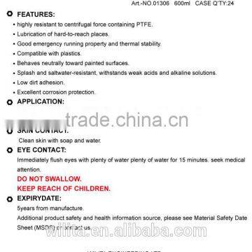 WILITA Dry Synthetic Lube Lubricant Spray photo-2