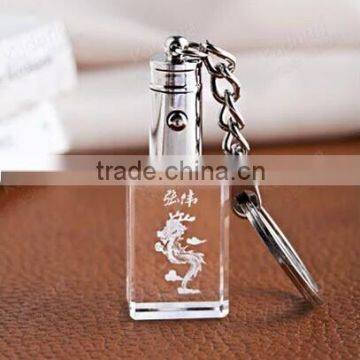 3D Laser Engraved Crystal Keychain Business Gifts Crystal Key Chain