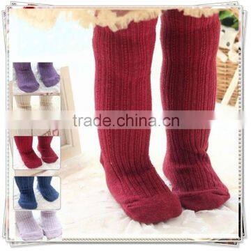 stripe opaque tights 100% cotton for baby girl and school girls