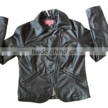 Lady Fashion PU Jacket Stock